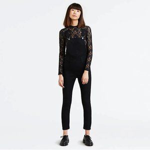 Levi's Utility Bib Overalls Stretch Denim Skinny w. zipper Women's Size 25